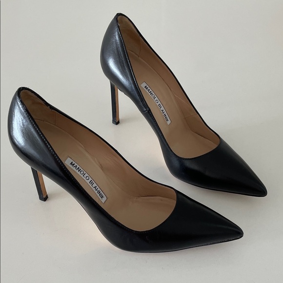 Manolo Blahnik Shoes - Manolo Blahnik Black Leather BB Heels